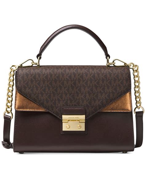 michael michael kors signature sloan top handle satchel|MICHAEL Michael Kors Sloan Medium Signature Leather .